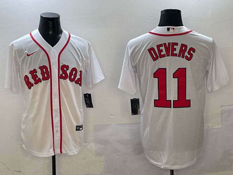 Men Boston Red Sox 11 Devers White Game 2025 Nike MLB Jersey style 1